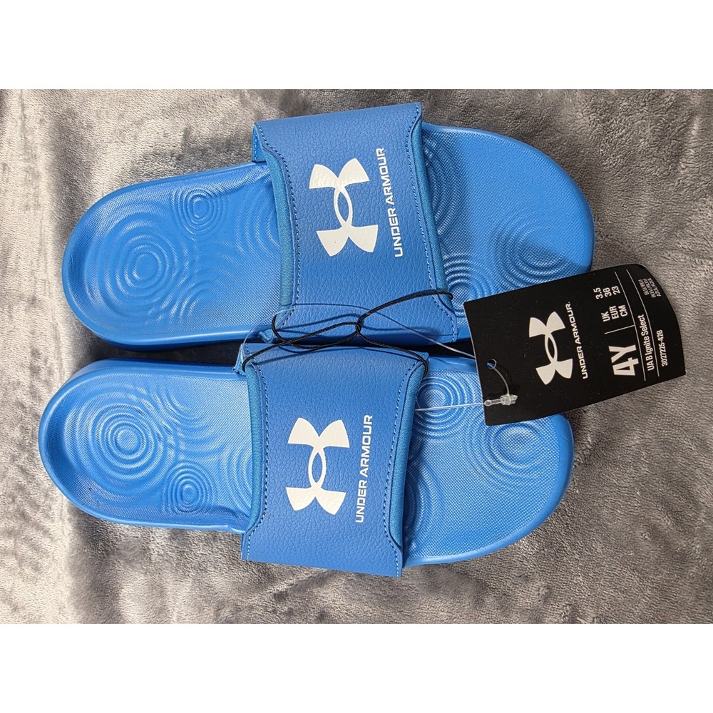 Under Armour Ignite Select Slides Kid's Youth size 4 ‎ Aqua Blue NWT